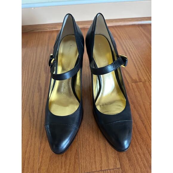 Banana Republic Classic Women's 7.5 Black Gold Mary Jane 3" Heel Shoe - Picture 1 of 8